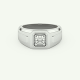 0.5 TCW Princess Lab-Grown Diamond Signet Setting Wedding Ring