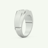 0.5 TCW Princess Lab-Grown Diamond Signet Setting Wedding Ring