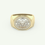 2.36 CT Oval Shaped Halo Lab Grown Diamond Wedding Band For Men 1