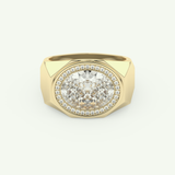 2.36 CT Oval Shaped Halo Lab Grown Diamond Wedding Band For Men 1
