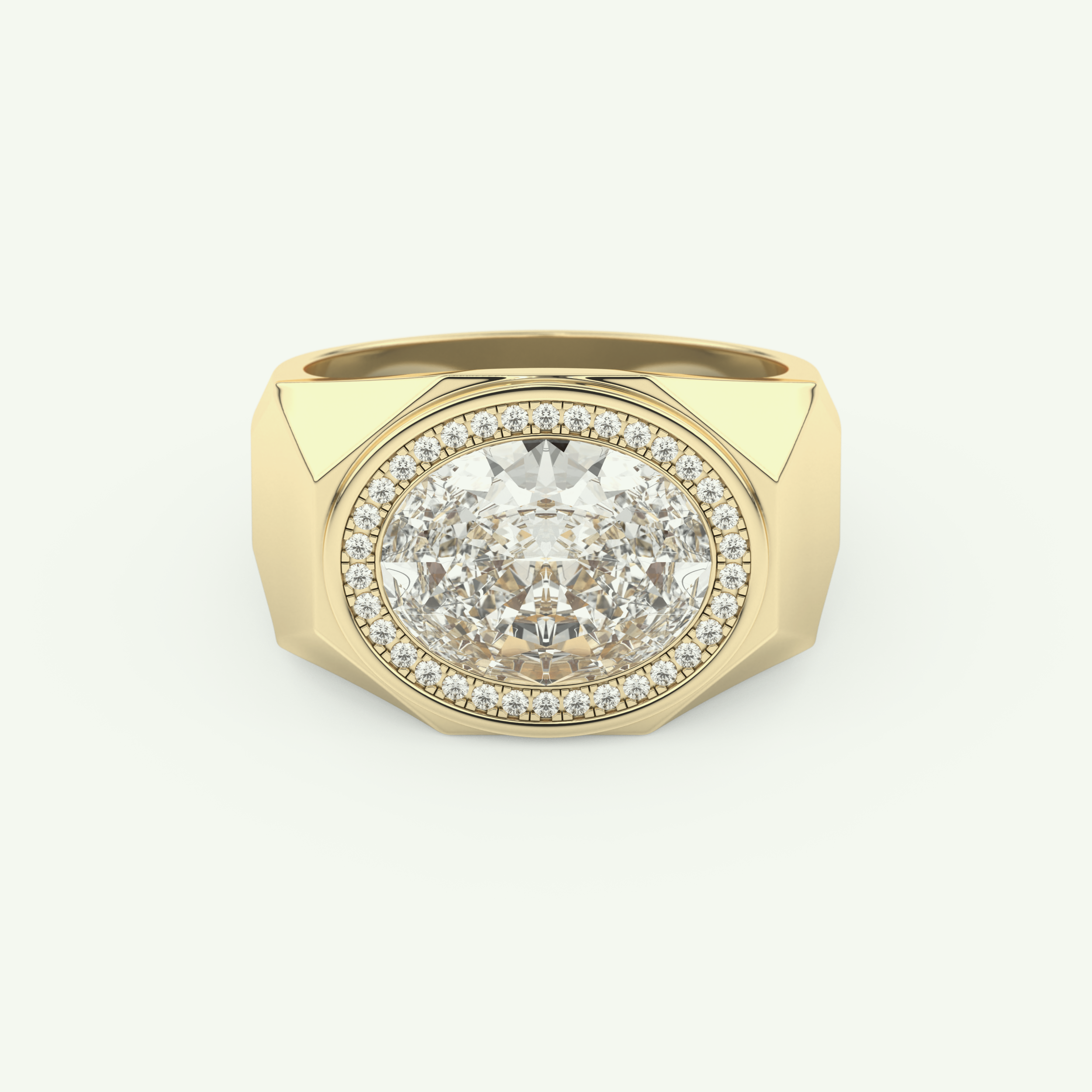 2.36 CT Oval Shaped Halo Lab Grown Diamond Wedding Band For Men 1