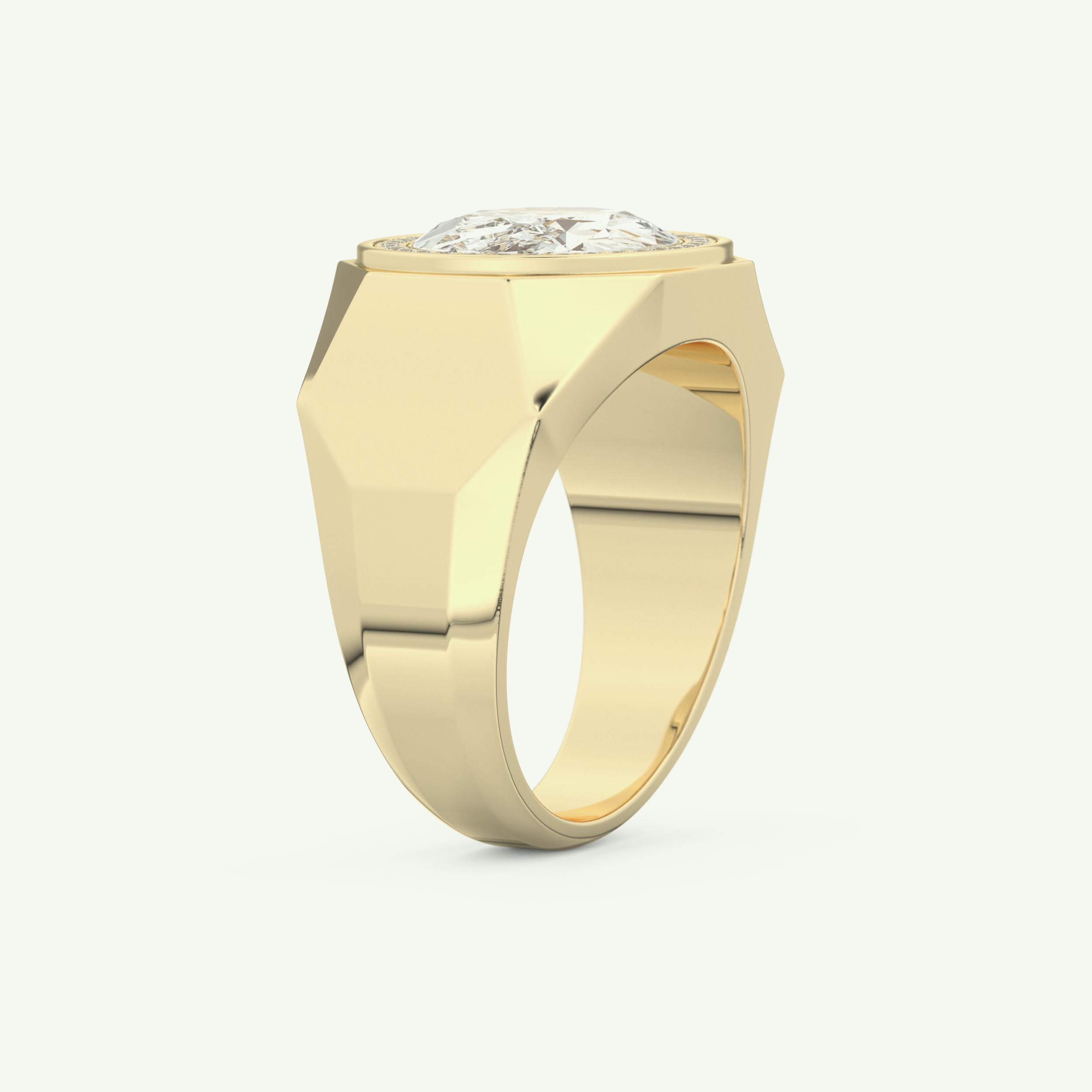 2.36 CT Oval Shaped Halo Lab Grown Diamond Wedding Band For Men 4