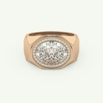 2.36 CT Oval Shaped Halo Lab Grown Diamond Wedding Band For Men 7