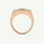2.36 CT Oval Shaped Halo Lab Grown Diamond Wedding Band For Men 11