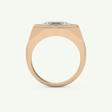 2.36 CT Oval Shaped Halo Lab Grown Diamond Wedding Band For Men 11