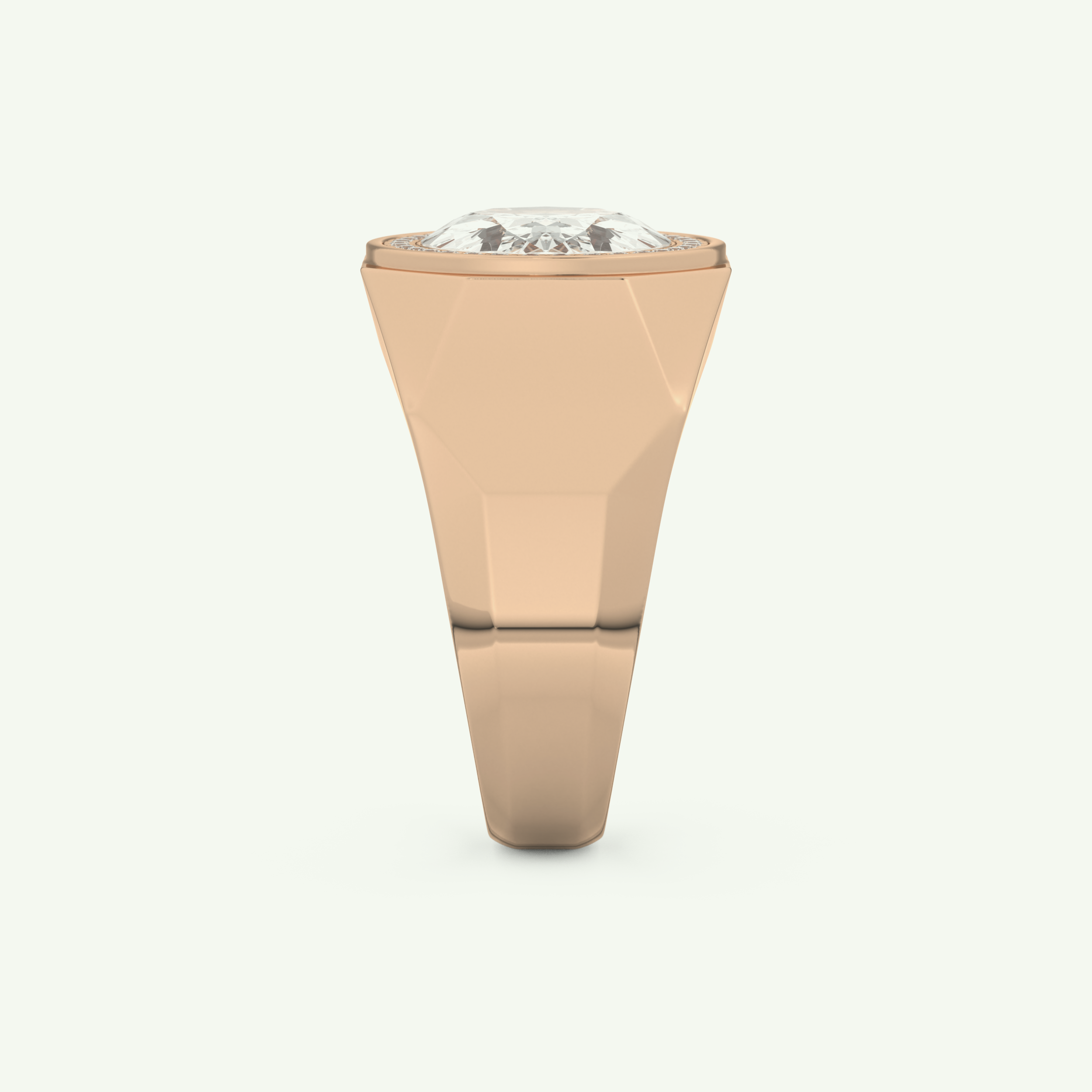 2.36 CT Oval Shaped Halo Lab Grown Diamond Wedding Band For Men 12