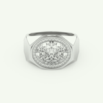 2.36 CT Oval Shaped Halo Lab Grown Diamond Wedding Band For Men 13