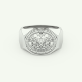 2.36 CT Oval Shaped Halo Lab Grown Diamond Wedding Band For Men 13
