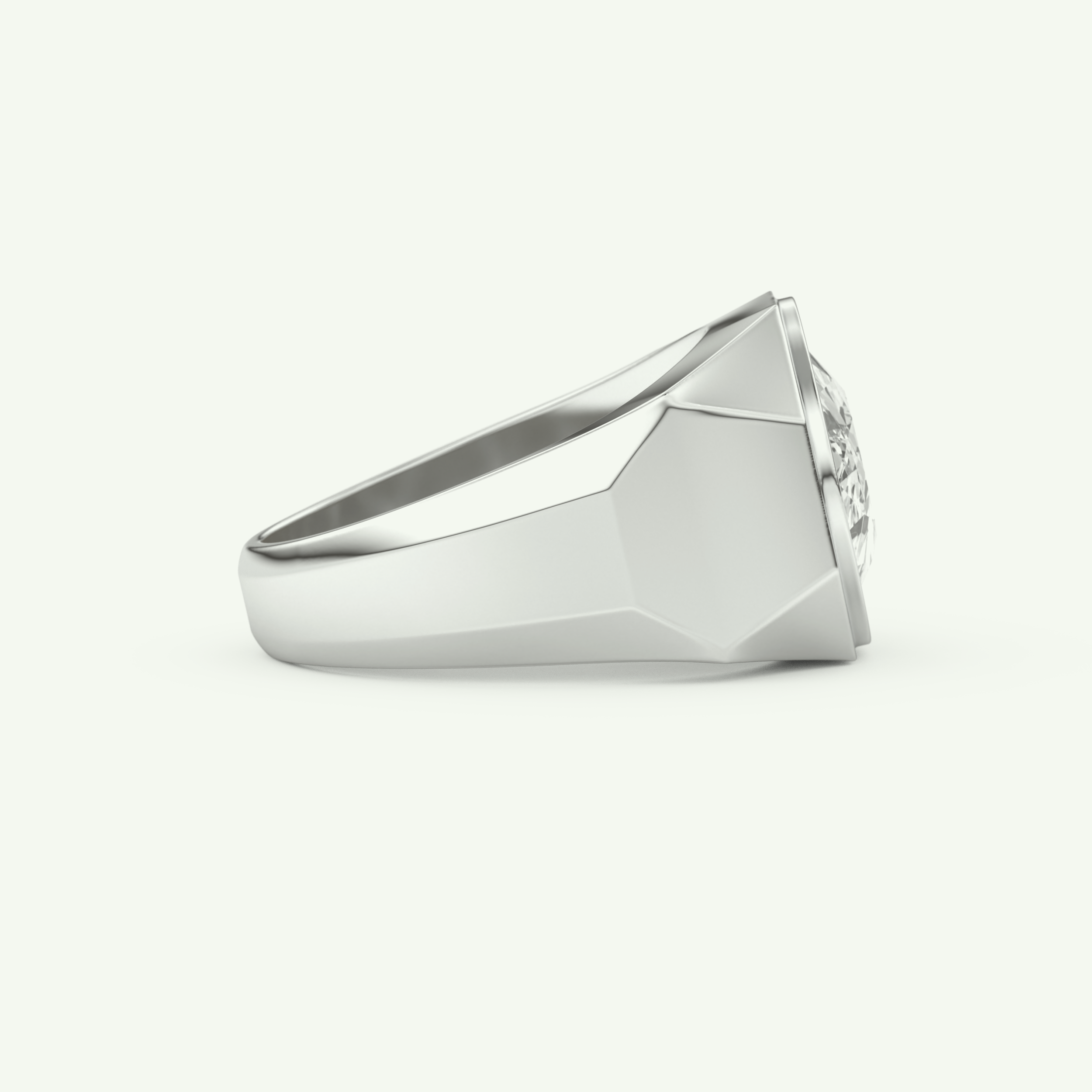 2.36 CT Oval Shaped Halo Lab Grown Diamond Wedding Band For Men 14