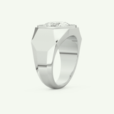 2.36 CT Oval Shaped Halo Lab Grown Diamond Wedding Band For Men 16