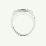 2.36 CT Oval Shaped Halo Lab Grown Diamond Wedding Band For Men 17