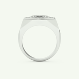 2.36 CT Oval Shaped Halo Lab Grown Diamond Wedding Band For Men 17