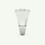 2.36 CT Oval Shaped Halo Lab Grown Diamond Wedding Band For Men 18
