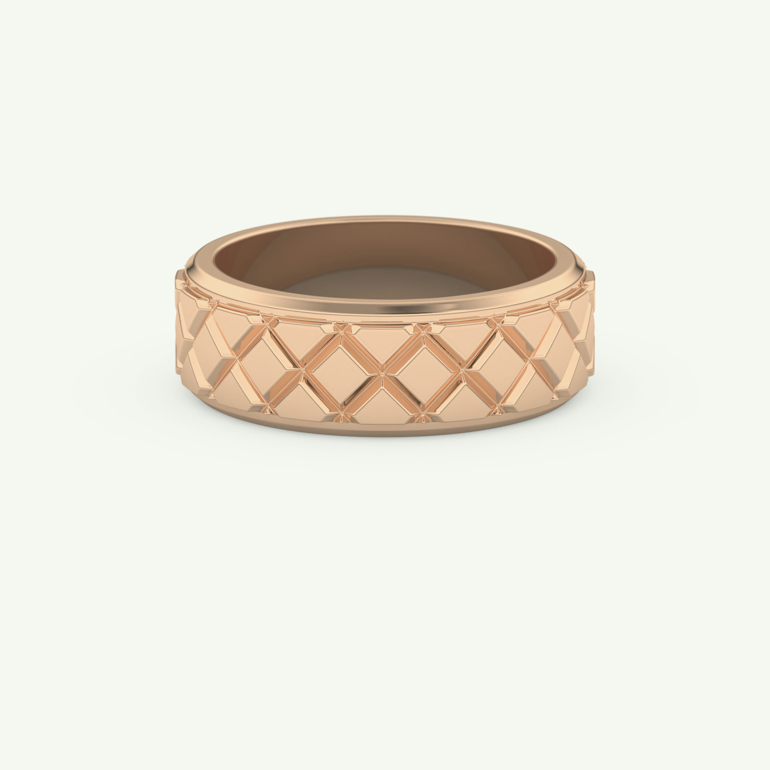 Patterned Wedding Band For Men 8