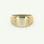 0.381 CT Round & Princess Shaped Patterned Lab Grown Diamond Wedding Band For Men 1