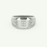0.381 CT Round & Princess Shaped Patterned Lab Grown Diamond Wedding Band For Men 13
