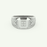 0.381 CT Round & Princess Shaped Patterned Lab Grown Diamond Wedding Band For Men 13