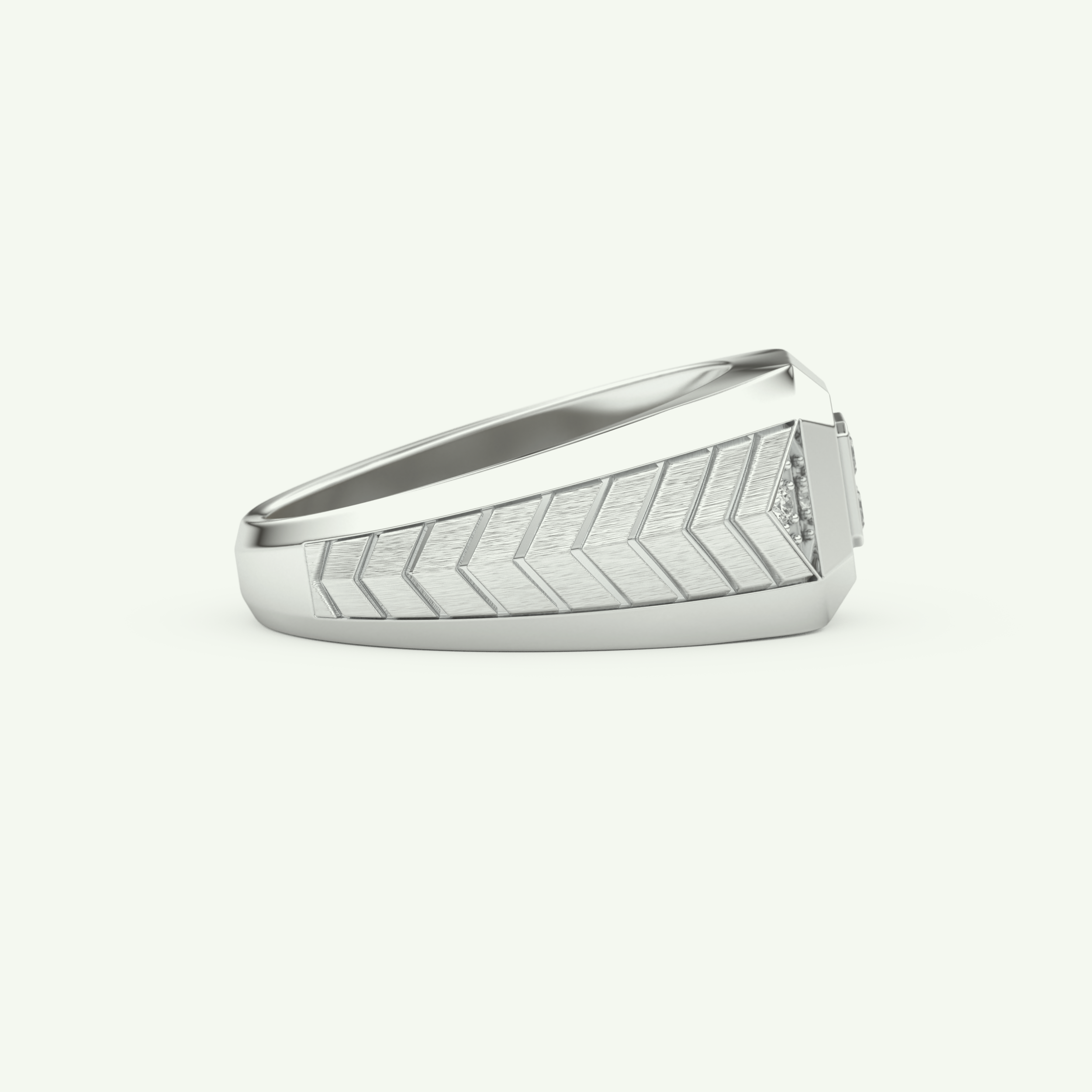 0.381 CT Round & Princess Shaped Patterned Lab Grown Diamond Wedding Band For Men 14