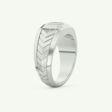 0.381 CT Round & Princess Shaped Patterned Lab Grown Diamond Wedding Band For Men 16