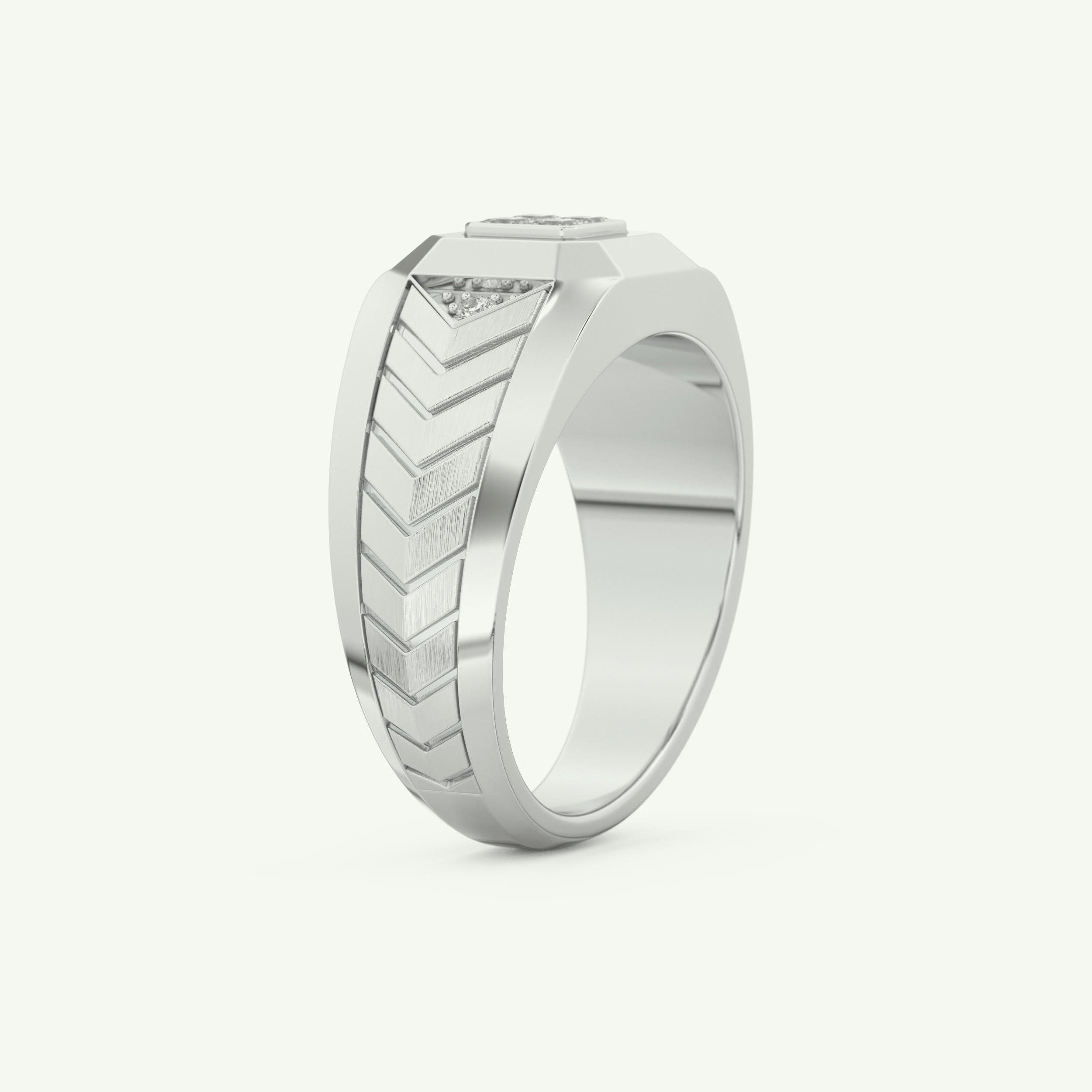 0.381 CT Round & Princess Shaped Patterned Lab Grown Diamond Wedding Band For Men 16
