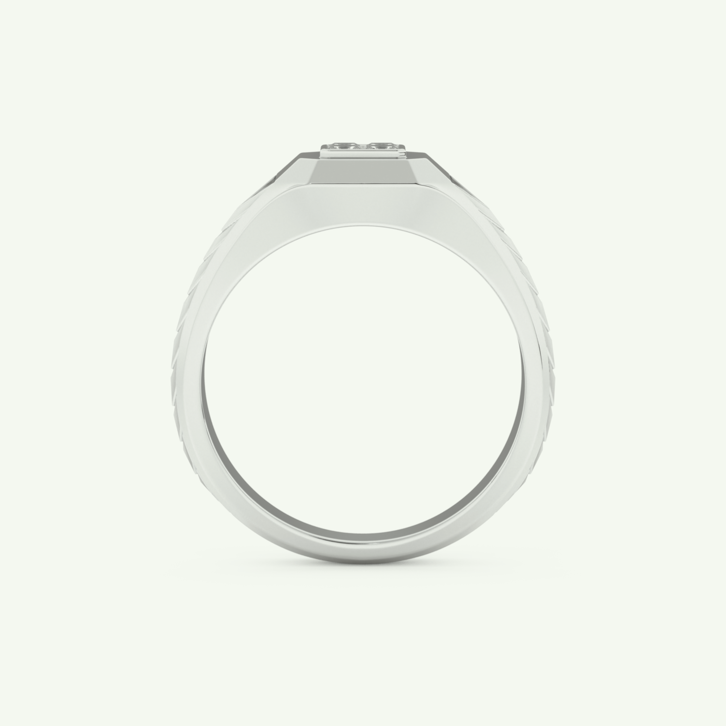 0.381 CT Round & Princess Shaped Patterned Lab Grown Diamond Wedding Band For Men 17