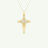 0.193 TCW Round Lab-Grown Diamond Cross Necklace