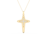0.193 TCW Round Lab-Grown Diamond Cross Necklace 1