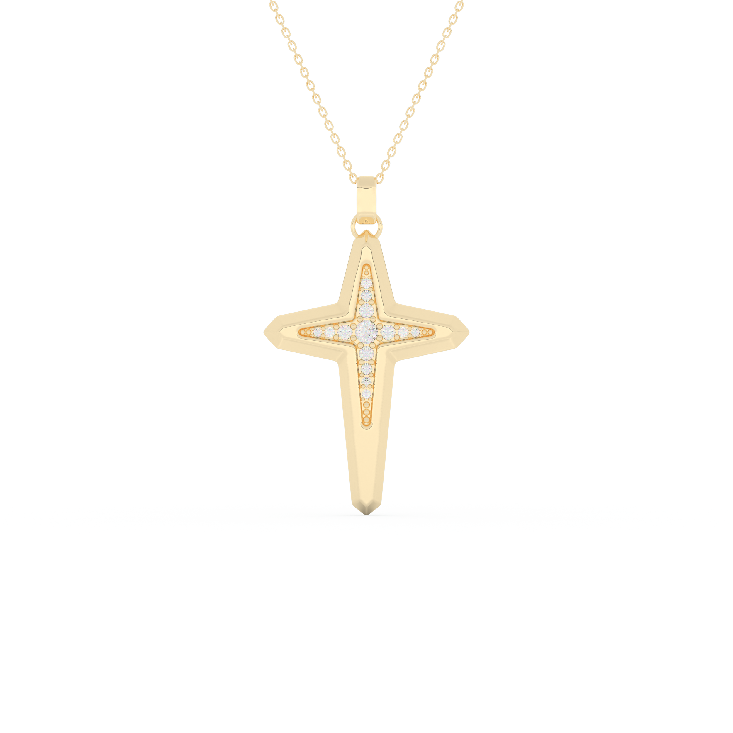 0.193 TCW Round Lab-Grown Diamond Cross Necklace 1