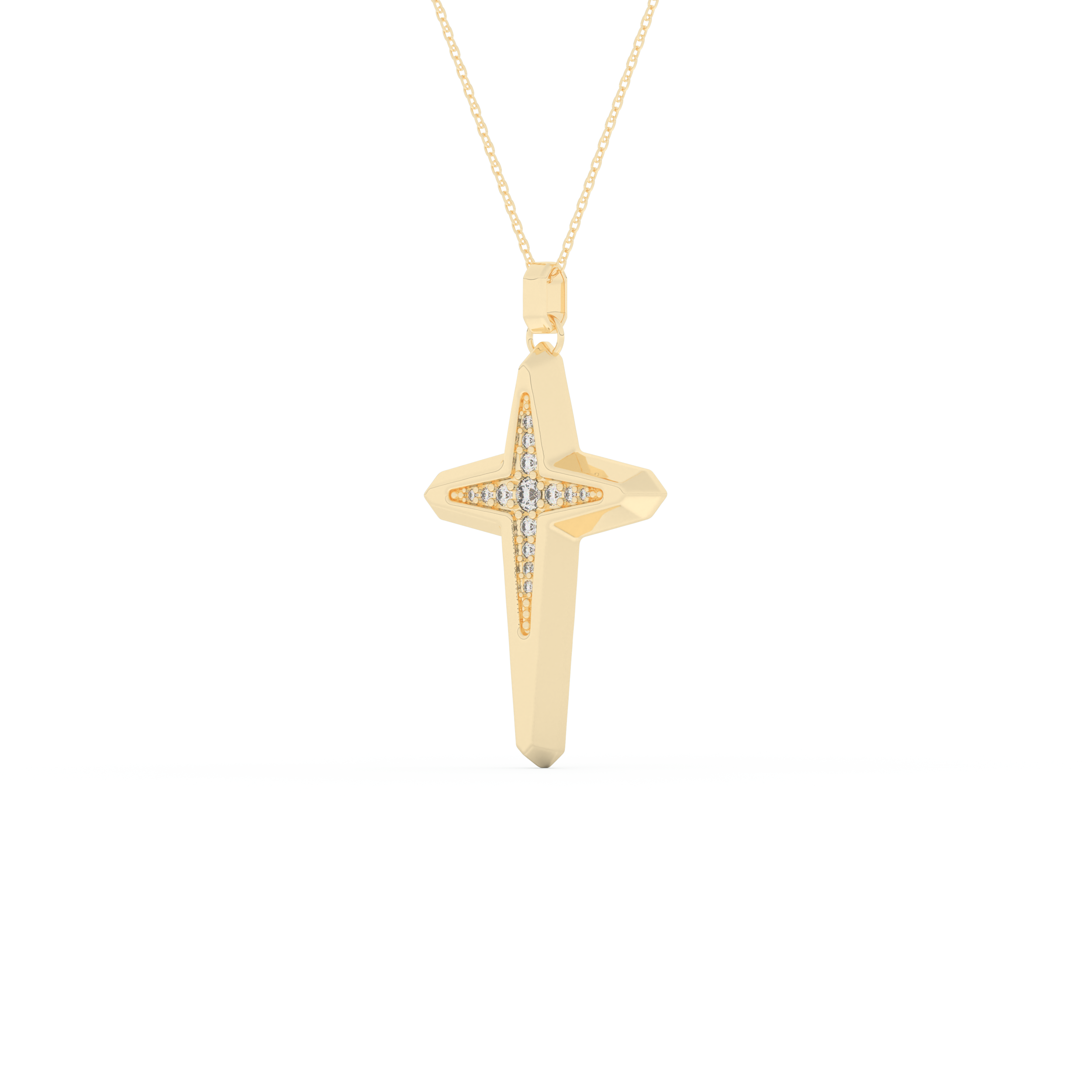0.193 TCW Round Lab-Grown Diamond Cross Necklace 2