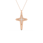 0.193 TCW Round Lab-Grown Diamond Cross Necklace 5
