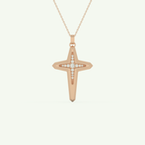 0.193 TCW Round Lab-Grown Diamond Cross Necklace