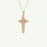 0.193 TCW Round Lab-Grown Diamond Cross Necklace