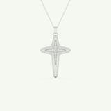 0.193 TCW Round Lab-Grown Diamond Cross Necklace