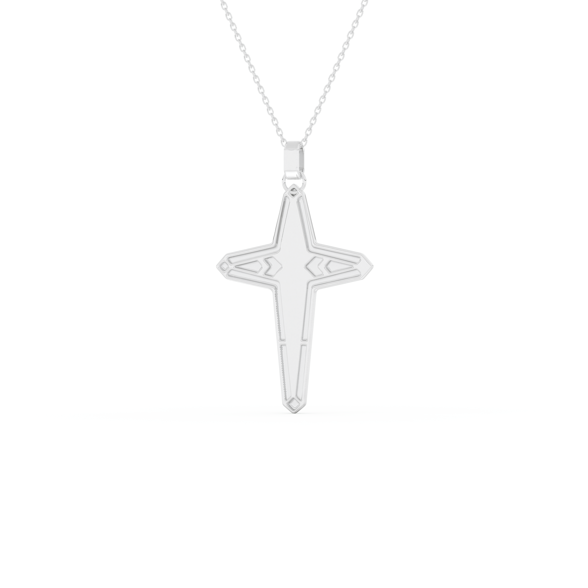 0.193 TCW Round Lab-Grown Diamond Cross Necklace 12