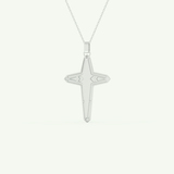 0.193 TCW Round Lab-Grown Diamond Cross Necklace