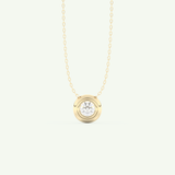 0.28 CT Round Lab-Grown Diamond Solitaire Bezel Necklace
