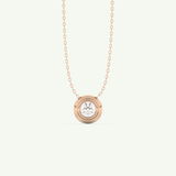 0.28 CT Round Lab-Grown Diamond Solitaire Bezel Necklace