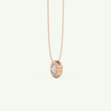 0.28 CT Round Lab-Grown Diamond Solitaire Bezel Necklace