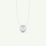 0.28 CT Round Lab-Grown Diamond Solitaire Bezel Necklace