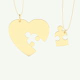 Split Heart Custom Engravable Pendant Necklace