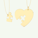 Split Heart Custom Engravable Pendant Necklace