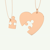 Split Heart Custom Engravable Pendant Necklace