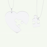 Split Heart Custom Engravable Pendant Necklace