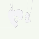 Split Heart Custom Engravable Pendant Necklace