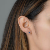 0.6 TCW Round March-Aquamarine Birthstone Stud Earrings