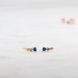 0.6 TCW Round March-Aquamarine Birthstone Stud Earrings