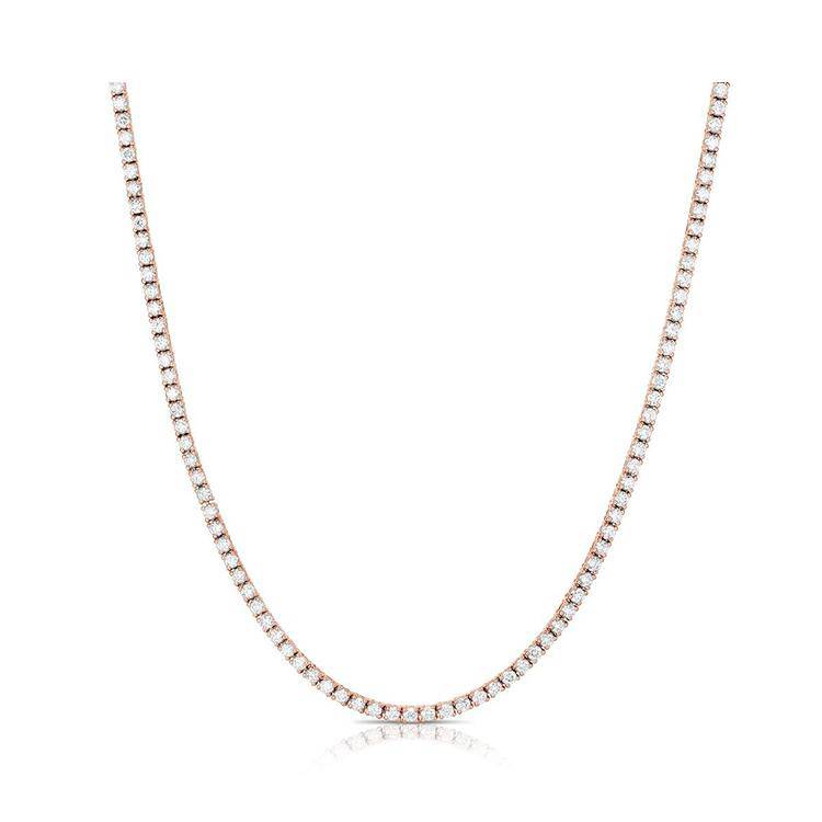 5 TCW Round Lab-Grown Diamond Tennis Necklace For Him 3