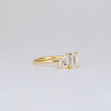1.47 TCW Emerald & Pear Cut Toi Et Moi Lab-Grown Diamond Engagement Ring