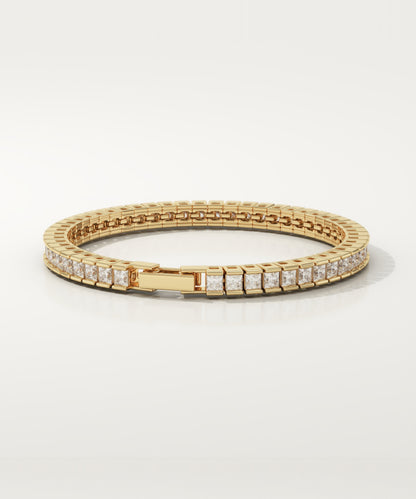2.5 TCW Princess Shaped Lab-Grown Diamond Tennis Bracelet