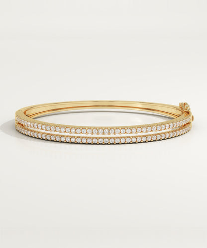 2.5 TCW Round Shaped Lab-Grown Diamond Bangle Bracelet